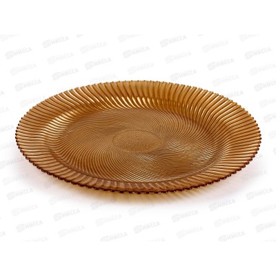 Блюдо 83-028-32см "Альтера" прозрачное красно золотое металлик 4840159603