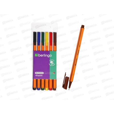 Ручки капиллярные  Berlingo Rapido 0.4мм 6цветов,СК_40006 *1