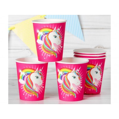 Стакан одноразовый бумажный "Единорог и радуга" 6шт 3747662