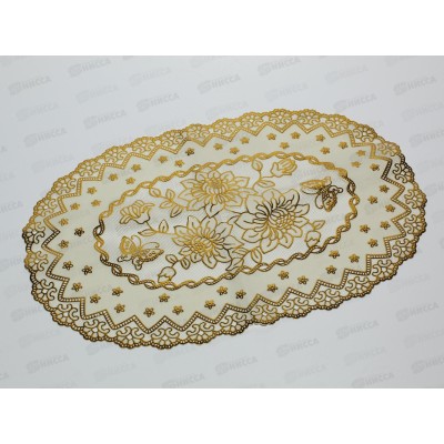 Скатерть PVC 30*46см, овал, цвет золото, AL-150  *360