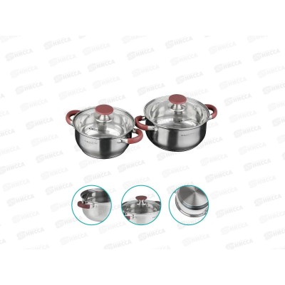 Набор кастрюль 4 предмета Берта(2,0л+3,0л)подр уп КТ15-А *2 Набор кастрюль 4 предмета Берта(2,0л+3,0л)подр уп КТ15-А *2
