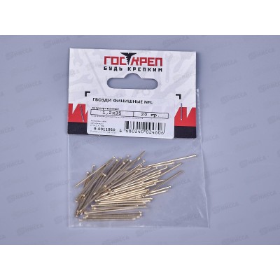 Гвоздь финишный 1,6х25 латунь (50г) NFL, подвес, ГОСКРЕП