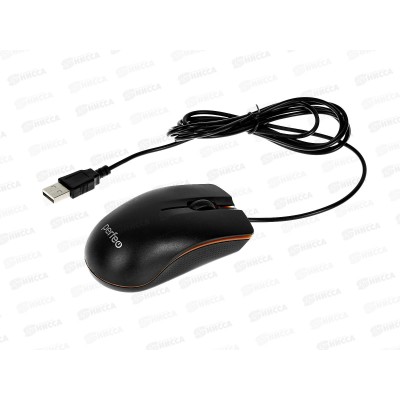 Мышь PERFEO оптическая 3 кнопки LINE, USB, черная,  A4492