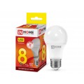 Лампа светодиодная IN HOME LED-A60-VC  8Вт E27 3000К 720Лм *10/100
