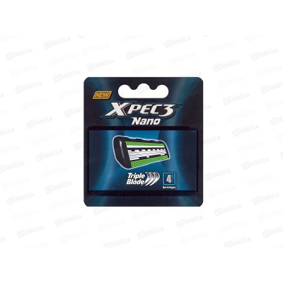 DORCO Xpec3 Nano кассеты с 3 лезвиями, 4шт *12/24