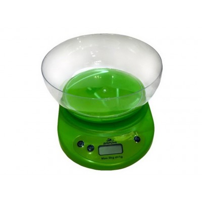 Весы кухонные DO-3009 с чашей 5кг. зел.Добрыня Весы кухонные DO-3009 с чашей 5кг. зел.Добрыня