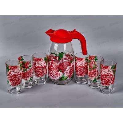 Набор д/воды 7предметов 1607/6-Д Пионы *3