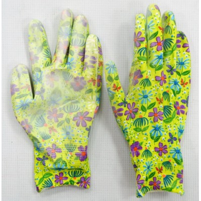 Перчатки нейлон №10 цветы с облитием №2 *12/1200