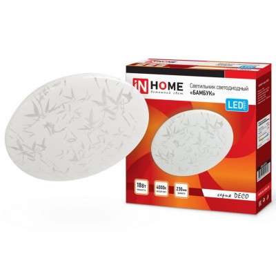 62Светильник светодиодный inHOME DECO БАМБУК 18Вт 1620Лм 230мм 6500К 62Светильник светодиодный inHOME DECO БАМБУК 18Вт 1620Лм 230мм 6500К