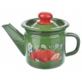 Чайник заварн 1л Клубника садовая,зел рябс пластм.кнопкой С2707.3з*59
