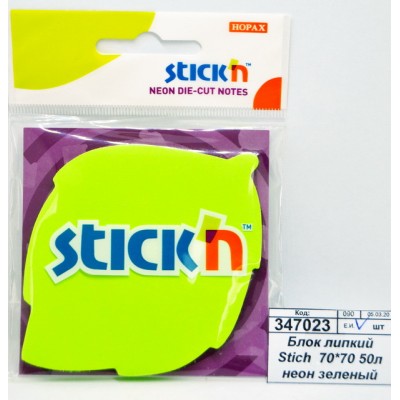 Блок липкий Stich 70*70 50л неон зеленый 21180 *24 Блок липкий Stich 70*70 50л неон зеленый 21180 *24
