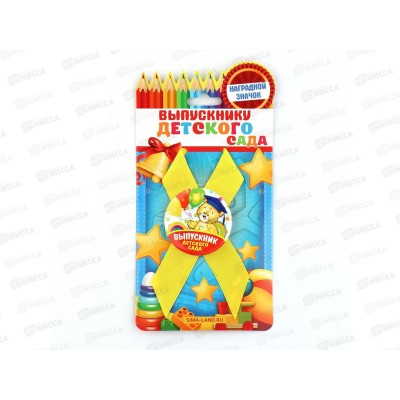 Значок &quotВыпускник детского сада&quot мишка 4,5см с лентой 1781496