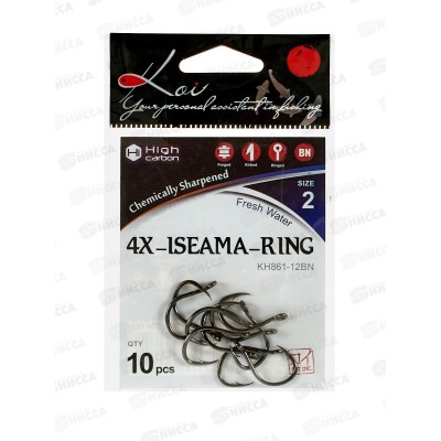 Крючок KOI &quot4X-ISEAMA-RING&quot р.2 (INT)/12 (AS) цвет BN