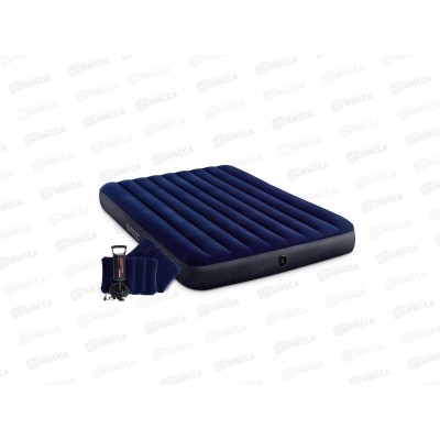 Матрас 64765 надувной (152*203*25) с 2-мя подушками насос INTEX  *3
