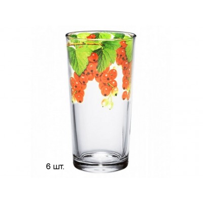 Набор стаканов &quotОда&quot (Красная смородина) 230мл 6шт. *6 1256-6