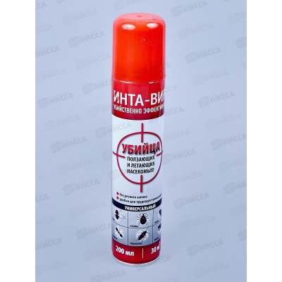 Инта-вир аэрозоль универсальный от всех летающих и ползающих насекомых 200мл *24 Инта-вир аэрозоль универсальный от всех летающих и ползающих насекомых 200мл *24