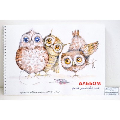 Альбом для рисования акварелью А4 20л ПЛН Совята, гребень слева, 2917