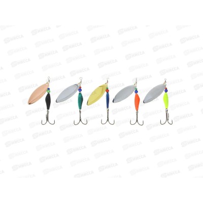 Блесна AZOR FISHING &quotХэви Лонг&quot вращающаяся №4 8гр, 5цветов 145-133 г