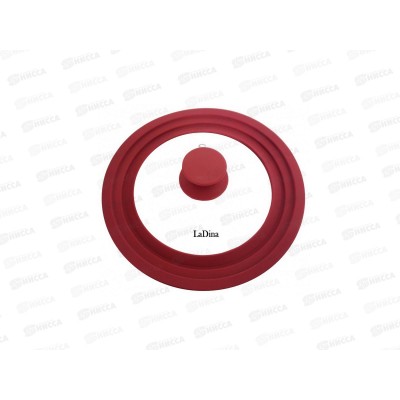 Крышка стекло Д18-20-22см силиконовый ободок,ручка,пароотвод 90002