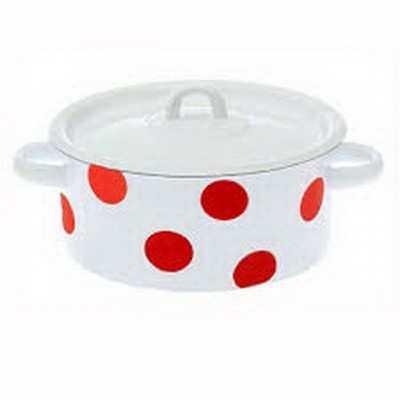 Кастрюля 2,0л цилиндрическая  Красный горох, с петлей С1610*79