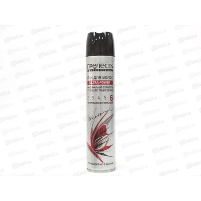 Лак для волос 225см3 Прелесть профессионал Ultra power экстра фиксация *12