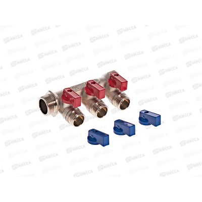 Коллектор резьбовой с шаровыми кранами FМ 3/4x3/4x1/2x3, Aqualink, 02425 *2/20 Коллектор резьбовой с шаровыми кранами FМ 3/4x3/4x1/2x3, Aqualink, 02425 *2/20