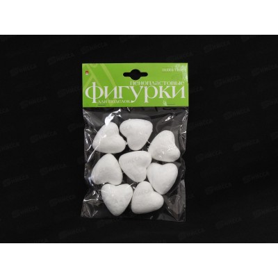 Декор элементы Альт Сердечки пенопласт,35мм.,8шт,2-204/01*30 Декор элементы Альт Сердечки пенопласт,35мм.,8шт,2-204/01*30