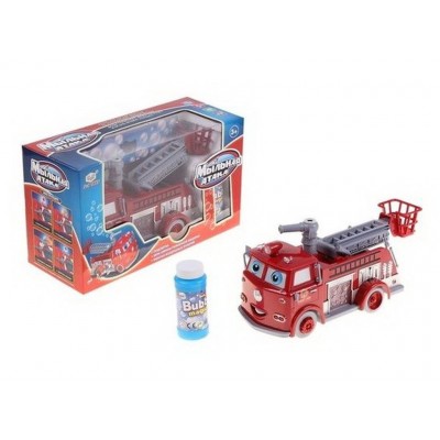 Пожарная машина 23см на батарейках пластиковая 049075 с мыльными пузырями *24 Б Пожарная машина 23см на батарейках пластиковая 049075 с мыльными пузырями *24 Б
