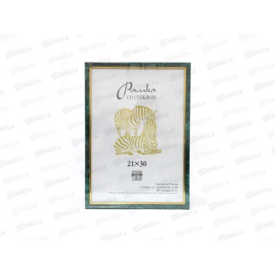 Фоторамка пластиковая 21*30 узкий багет с золотой полосой, 406 (1314) *25