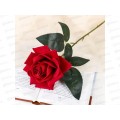 Цветы искусственные 55см Роза нежный бархат красный 4642694