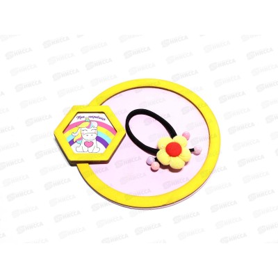 Резинка  для волос ГП722 &quotЦветок ткань выпуклый&quot *45