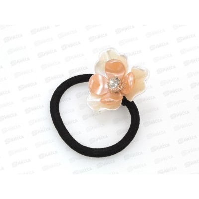 Резинка  для волос ОГ272 &quotКлассика&quot с двойным цветком *12