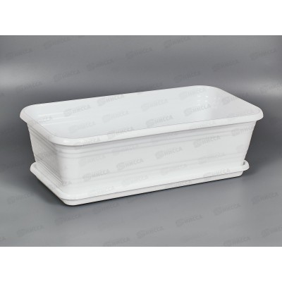 Ящик 390*195*120 (Интерм) с поддоном белый *30 ДЕКОР