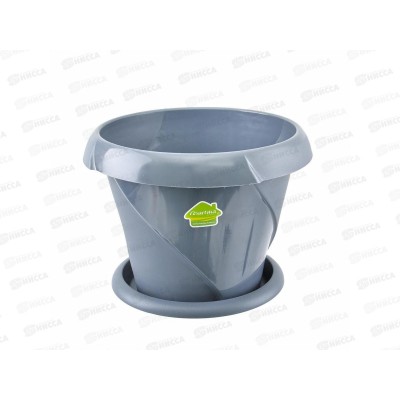 Кашпо &quotФлориана&quot 5,4л Д270 С387 серое с поддоном *8