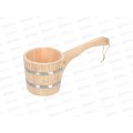 Ковш-черпак для бани 1,5литра бондарный Цветы с динная ручка Банные штучки *5