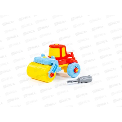 Конструктор-транспорт &quotДорожный каток&quot (18 элементов), 77776 в пакете *12