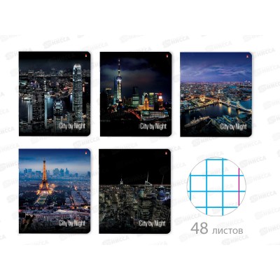 Тетрадь 48листов клетка АЛЬТ Ночные города,7-48-727*10/60 Тетрадь 48листов клетка АЛЬТ Ночные города,7-48-727*10/60