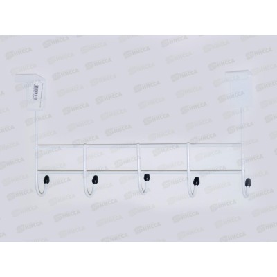 Вешалка для одежды из прутка надверная белая 1411