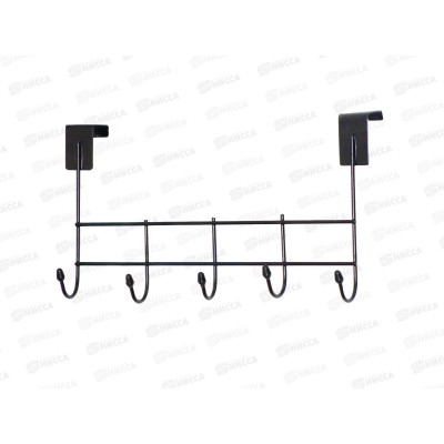 Вешалка для одежды из прутка надверная черная 1412 Вешалка для одежды из прутка надверная черная 1412