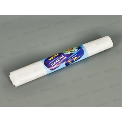 Пакет фасовочный ПНД 25*32 15мкм для заморозки рулон 30шт 3литра *1/100