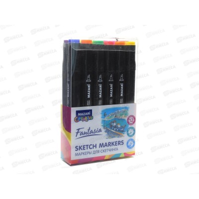 Маркеры MAZARI FANTASIA,д/скетчинг,,12цв, M-15021-12 *60