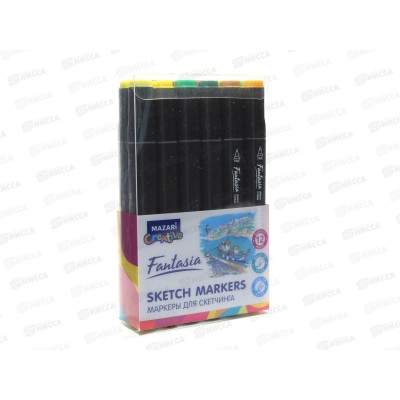 Маркеры MAZARI FANTASIA,для скетчинга,12цветов M-15020-12 *1