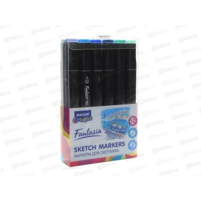 Маркеры MAZARI FANTASIA,для скетчинга 12цветов, M-15018-12 *1 Маркеры MAZARI FANTASIA,для скетчинга 12цветов, M-15018-12 *1