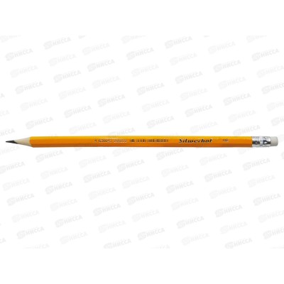 Карандаш чернографитный с ластиком SILWERHOF Basic HB 2мм,  120636-Карандаш ч/г с ласт. SILWERHOF Basic HB 2мм,  120636-00*1/12/144