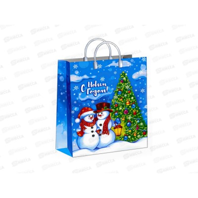 Сумочка пластик мягкий Новый Год 30*40 Зимняя история *40