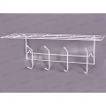 Вешалка для одежды 4 крючка с полкой белая АМ 05 *4 Вешалка для одежды 4 крючка с полкой белая АМ 05 *4