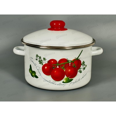 Кастрюля 4,0л эмалированная с рисунком 01-Б1614/4 Томато *4 Кастрюля 4,0л эмалированная с рисунком 01-Б1614/4 Томато *4