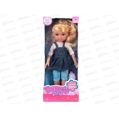 Кукла 12202 в джинсовом сарафане в/к *12  гб