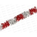 Мишура, 5см. х 2м., AL-31531 ,красный+серебро *800