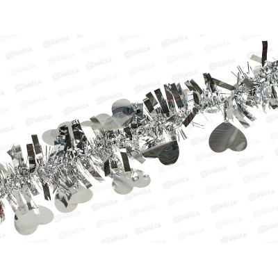 Мишура, 8см х 2м, AL-3361 серебро  *200